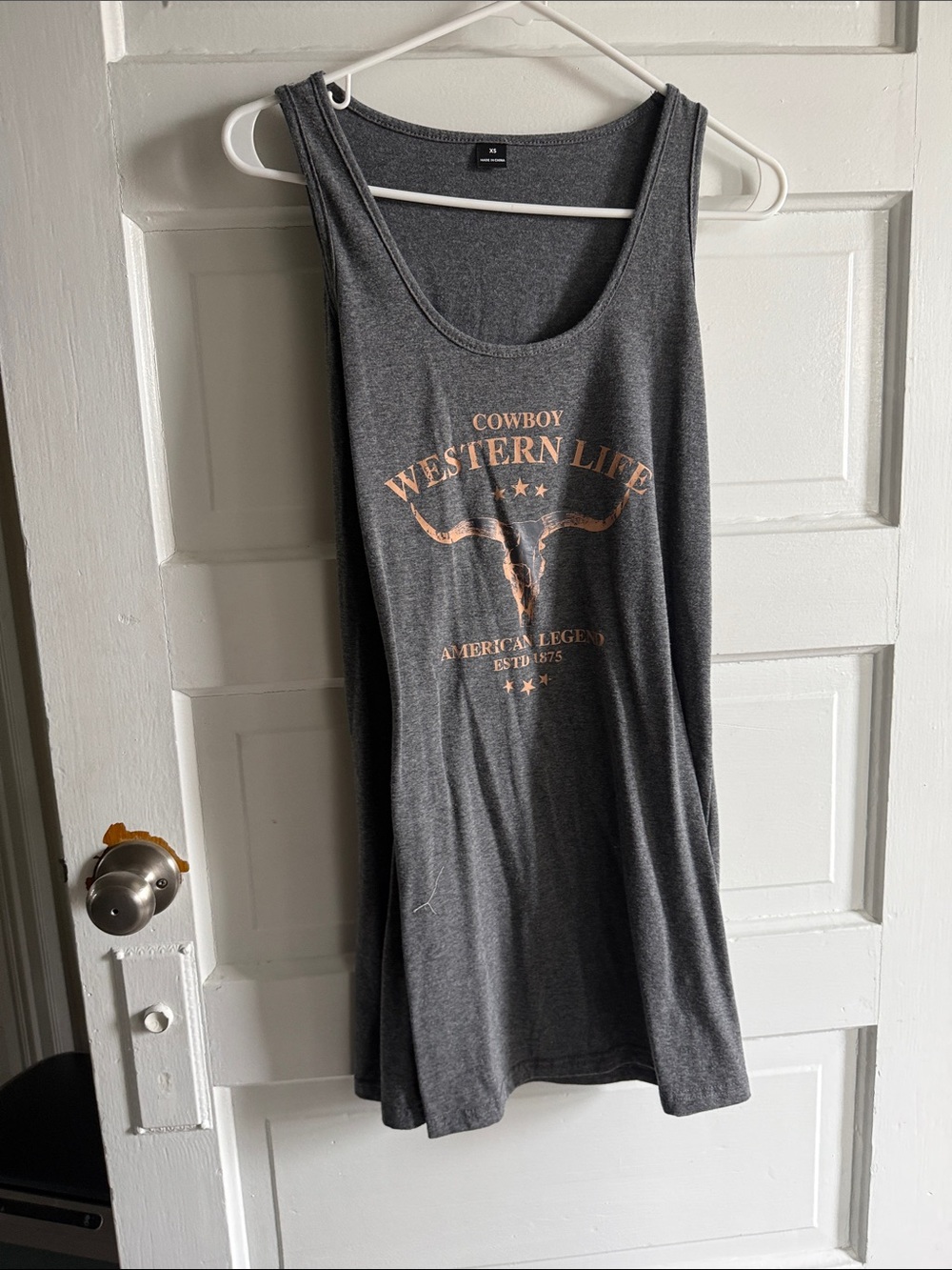 Western Life Graphic Tank Top - Charcoal Gray